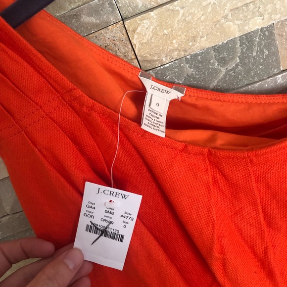 J Crew-orange- one shoulder- size 0 dress - Picture 2 of 2